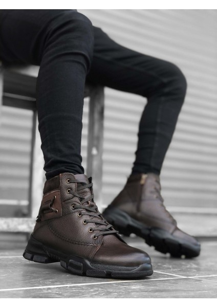 Hakiki Deri, Içi Kürklü, Suya Dayanıklı Erkek Deri Bot