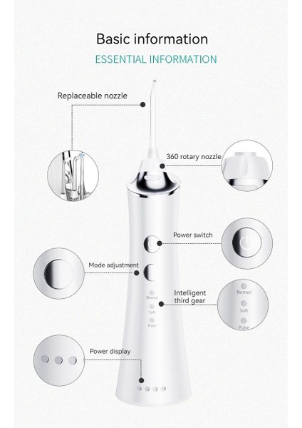 Şarj Edilebilir Seyahat Ağız Duşu Portatif Flosser Oral Irrigator (Yurt Dışından)