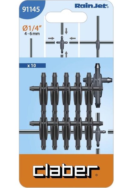 Sulama Borusu 4 Yollu Kaplin 1/4'' 10'Lu Paket 91145