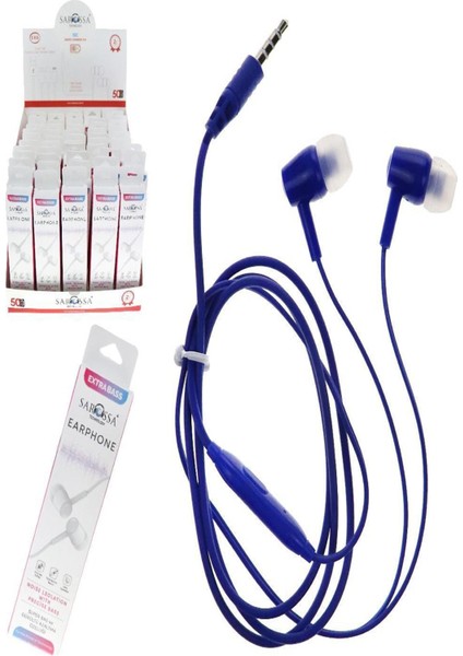 3.5mm Jack Girişli Kablolu Kulaklık Silikonlu Super Bass Kahverengi