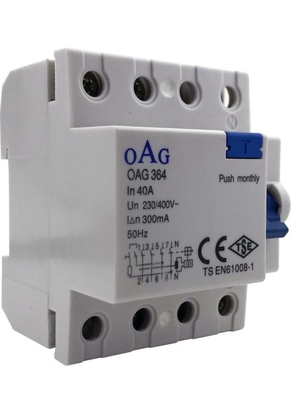 Oag 4 x 25a 300ma 4 Kutuplu Kaçak Akım Rölesi fiyatları