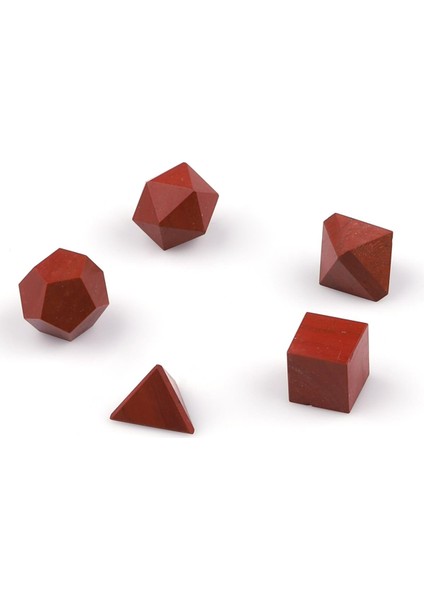 Red Jasper Doğal Taş Platonik Set