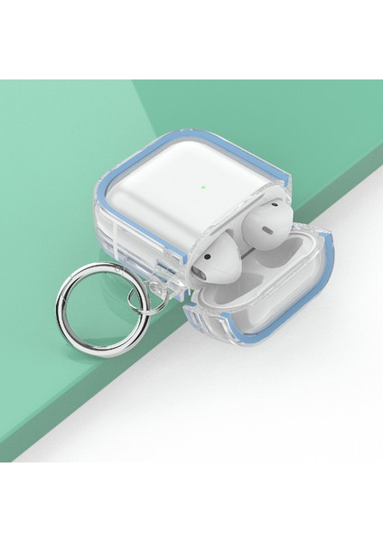 Iki Renkli Fotoğraf Çerçevesi Pc Airpods Için Kanca ile Kablosuz Kablosuz Kulaklık Kılıfı 1/2 (Sky Mavisi) modelleri
