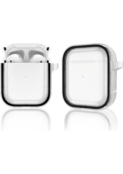 Airpods Için Kanca ile Iki Renkli Fotoğraf Çerçeve Pc Anti-Fall Kablosuz Kulaklık Kılıfı 1/2 (Siyah)