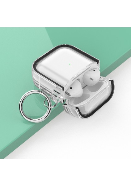 Airpods Için Kanca ile Iki Renkli Fotoğraf Çerçeve Pc Anti-Fall Kablosuz Kulaklık Kılıfı 1/2 (Siyah) modelleri