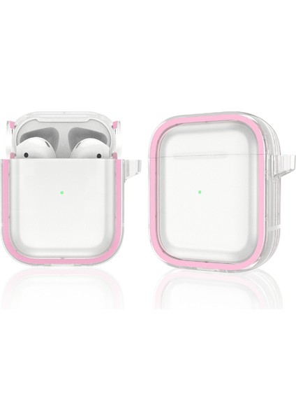 Airpods Için Kanca ile Iki Renkli Fotoğraf Çerçeve Pc Anti-Fall Kablosuz Kulaklık Kılıfı 1/2 (Pembe)