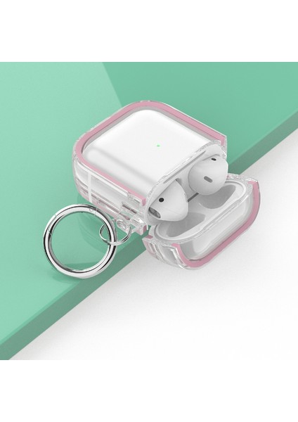 Airpods Için Kanca ile Iki Renkli Fotoğraf Çerçeve Pc Anti-Fall Kablosuz Kulaklık Kılıfı 1/2 (Pembe) modelleri