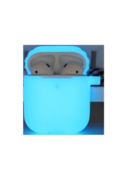 Airpods1/2 Için Bluetooth Kulaklık Yumuşak Silikon Kasa (Aydınlık Açık Mavi)