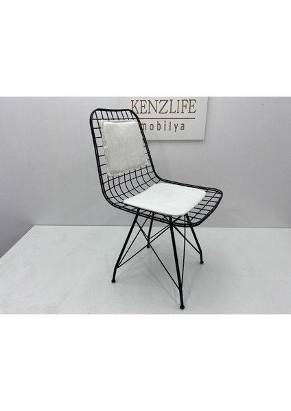 Knsz kafes tel sandalyesi 1 li mazlum syhbeyaz kumaş sırtminderli ofis cafe bahçe mutfak fiyatları