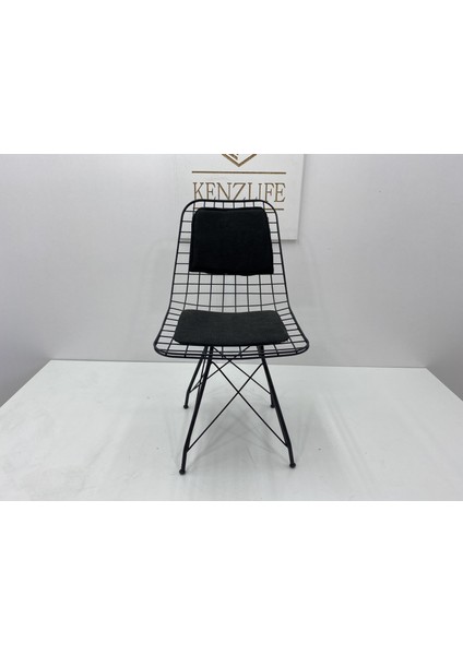 Knsz kafes tel sandalyesi 1 li mazlum syhsiyah çizgili kumaş sırtminderli ofis cafe bahçe mutfak