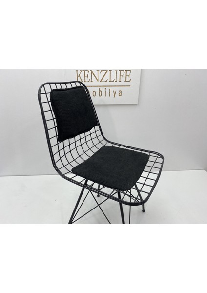 Knsz kafes tel sandalyesi 1 li mazlum syhsiyah çizgili kumaş sırtminderli ofis cafe bahçe mutfak fiyatları