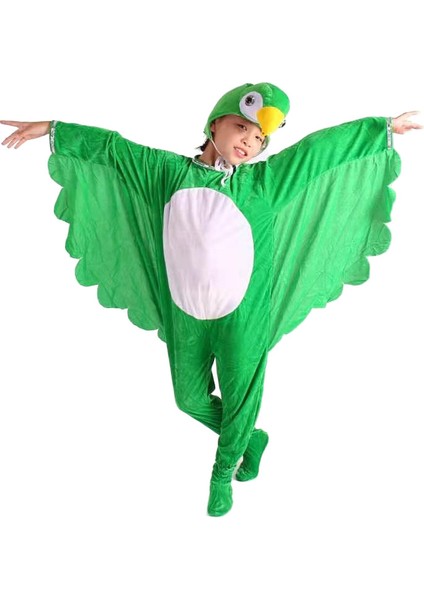 Çocuklar Için Papağan Cosplay Kostümü - Yeşil (Yurt Dışından)