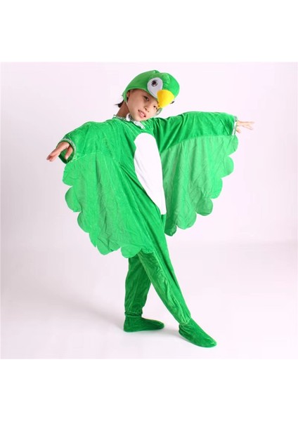 Çocuklar Için Papağan Cosplay Kostümü - Yeşil (Yurt Dışından)