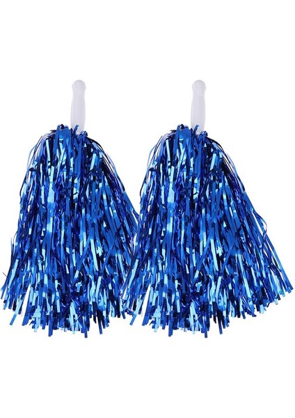 1 Çift ( 2 Adet ) 25 cm Parlak Mavi Renk 23 Nisan Gösteri Ponponu 30 gr