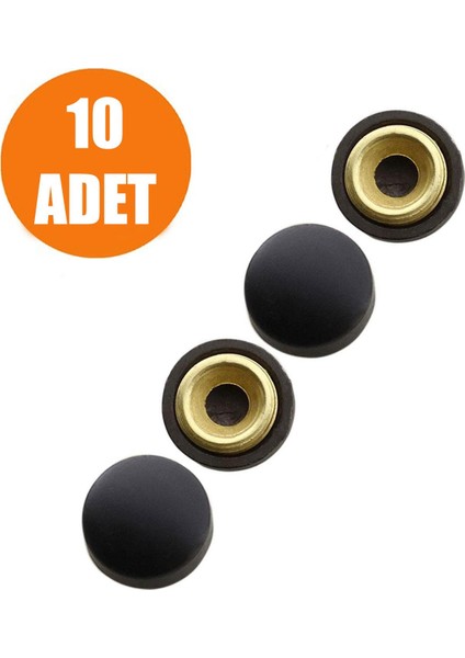Dekoratif Vida Kapağı Kapatıcı 20 mm Mat Siyah Vida Tapası Tıpası (10 Adet)