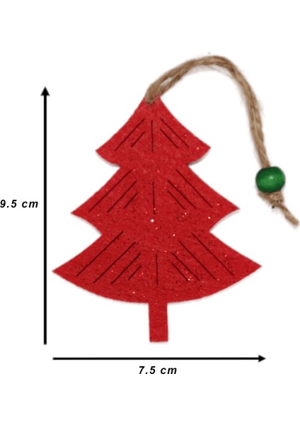 Yılbaşı Ağacı Süsleme Seti - Simli Keçe Hediye Paketi Süsleme - 5 Adet 7.5x9.5 cm - Ç001 fiyatları