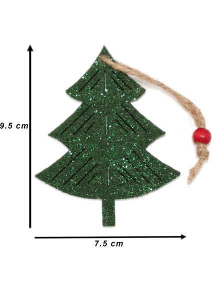 Yılbaşı Ağacı Süsleme Seti - Simli Keçe Hediye Paketi Süsleme - 5 Adet 7.5x9.5 cm - Ç001 fiyatları