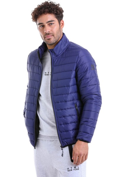 Erkek Lacivert Hakim Yaka Cesar Slim Fit Basic Şişme Mont fiyatları