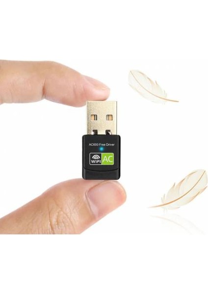 Polham USB Kablosuz Wifi Adaptör Wifi Çoğaltıcı Çift Bant 600 Mbps 2.4 Ghz +5 Ghz