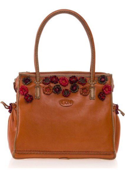 Lase Taba Deri/gri Kadın Omuz Çantası 76 Lase