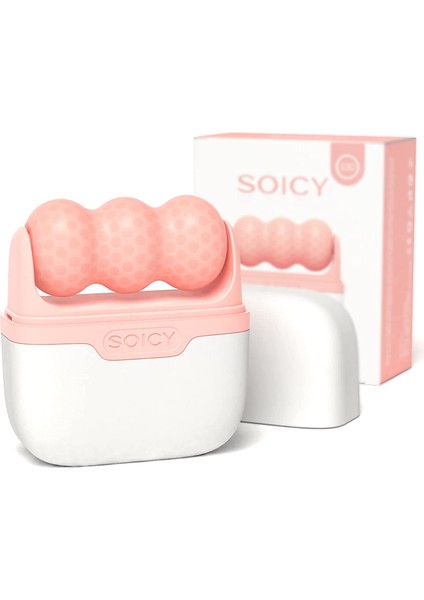 S30 Ice Massage Mini Roller Soğuk Buz Masaj Roller - Çift Taraflı V / W Shape Pembe