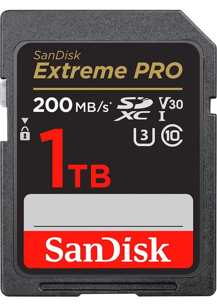 SanDisk Extreme Pro 1TB 200/140MB/s SDXC V30 UHS-I U3 Hafıza Kartı SDSDXXD-1T00-GN4IN