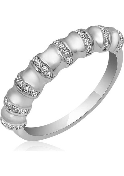 Gümüş Zirkon Taşlı Kadın Yüzük