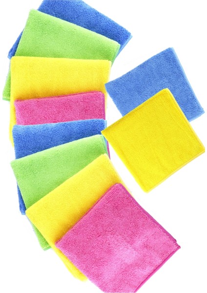 Süper Emici 40X40CM 10LU Mikrofiber Bez - Yıka Yıka Kullan