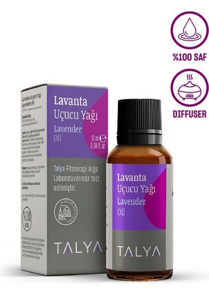 Lavanta Uçucu Yağı, %100 Saf ve Doğal, Bitkisel Aromaterapi Yağı, 10 ml (2'li Paket)
