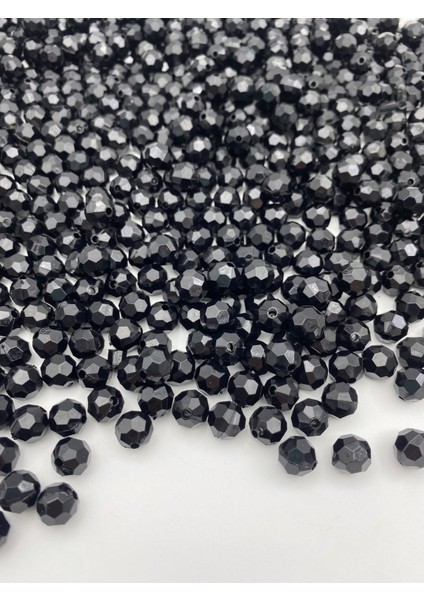 10MM Siyah Renk Petek Model Akrilik Boncuk,takı , Çanta Yapım Boncuğu (100GR,~200 Adet)