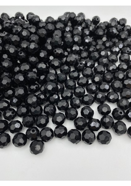 14MM Siyah Renk Petek Model Akrilik Boncuk,takı , Çanta Yapım Boncuğu (100GR,~80 Adet)