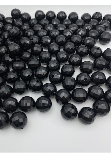 20MM Siyah Renk Dünya Model Akrilik Boncuk,takı ,çanta Yapım Boncuğu (100GR,~21 Adet)