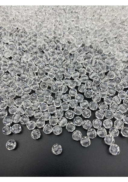 50GR 8mm Şeffaf Renk Petek Model Akrilik Boncuk,takı , Çanta Yapım Boncuğu ( 50GR,~200 Adet)