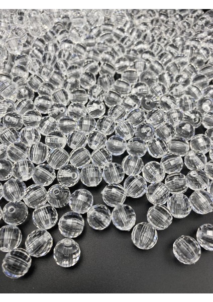 12MM Şeffaf Renk Dünya Model Akrilik Boncuk,takı , Çanta Yapım Boncuğu ( 100GR,~120 Adet)