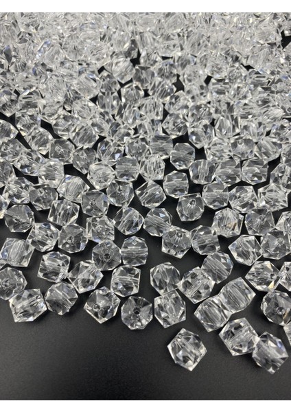 100GR 12MM Şeffaf Renk Küp, Kübik Model Akrilik Boncuk,takı ,çanta Boncuğu (100GR,~110 Adet) fiyatları