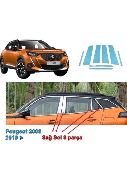 Peugeot 2008 Orta Direk Çıtası 2019-2022 Arası 8 Prç. P. Çelik