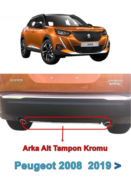 Peugeot 2008 Arka Tampon Alt Çıtası 2019 Sonrası 1 Parça P Çelik