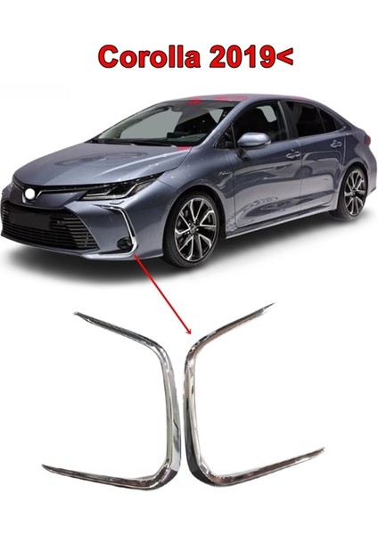 Toyota Corolla Sis Farı Çerçevesi 2019 Sonrası 2 Parça Abs Krom