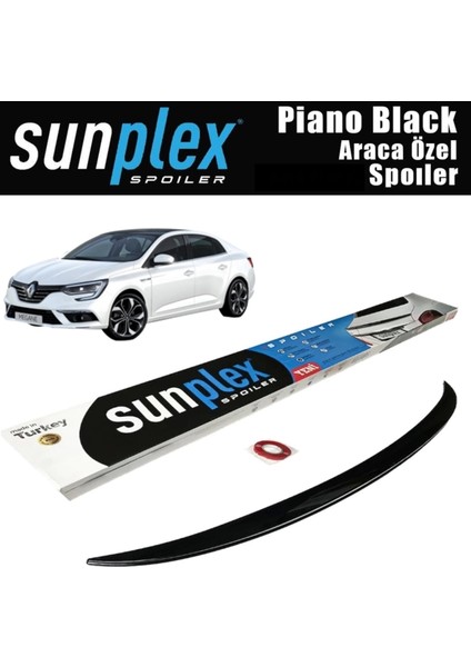 Megane 4 Bagaj Üstü Spoyler Sedan 2016 Sonrası Pianoblack Uyumlu