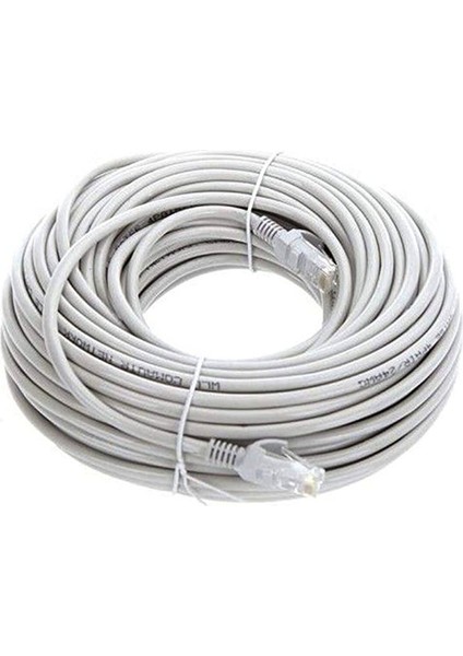 30 Metre Cat6 Patch Kablo 30M Ethernet Kablosu Utp Lan Kablosu Internet Kablosu Gri Renk