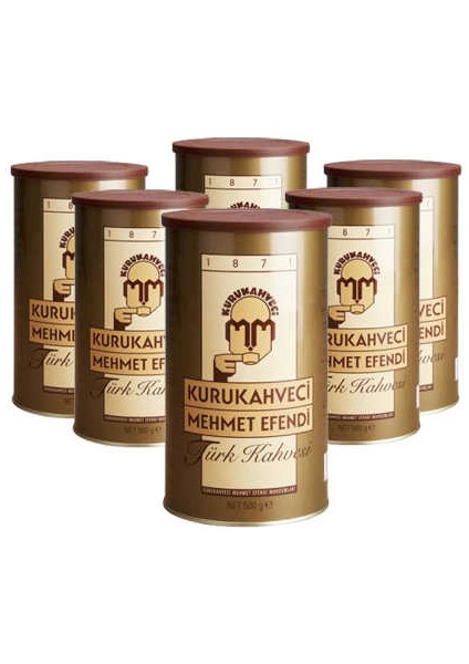6 Adet Mehmet Efendi Türk Kahvesi 500gr Teneke Kutu