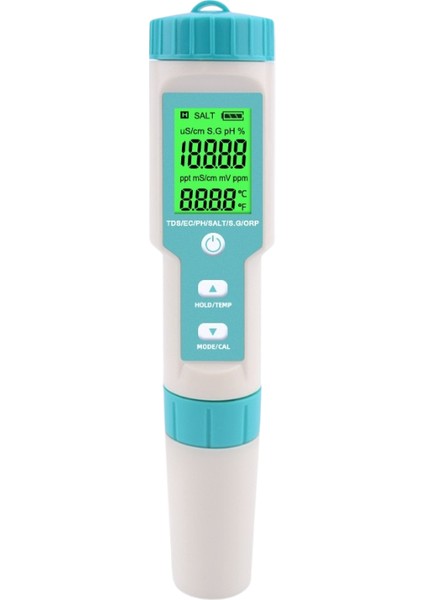 7in1 Ph/tds/ec/orp/deniz Suyu Ağırlık/tuzluluk/sıcaklık C-600 Ph Ölçer Su Kalitesi Monitörü