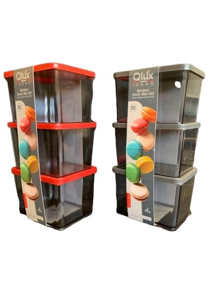 Bonbon Saklama Kabı Set No:2 (3 Adet)