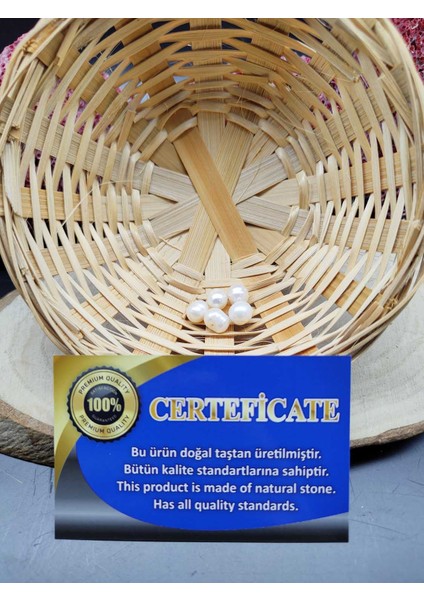 5 Adet Inci Doğal Taş Boncuk (8 Mm) (Sertifikalı) modelleri
