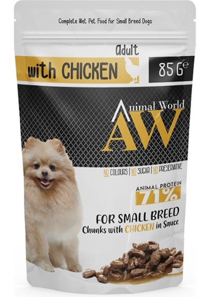 Animal World Tavuklu Küçük Irk Köpek Pouch Mama 85 gr