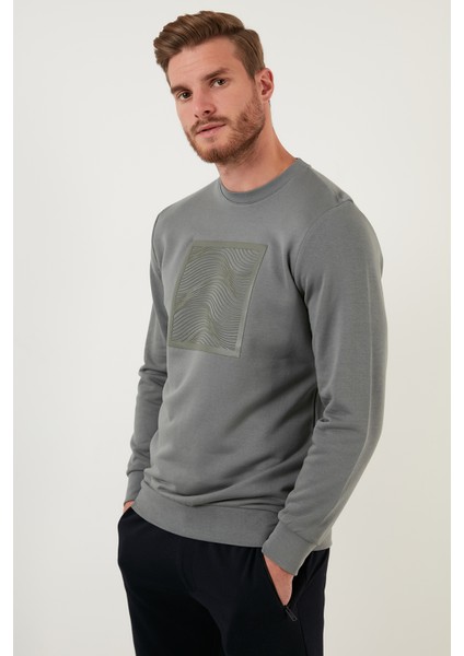 Baskılı Regular Fit Bisiklet Yaka Pamuklu Sweat Erkek Sweat 5905304