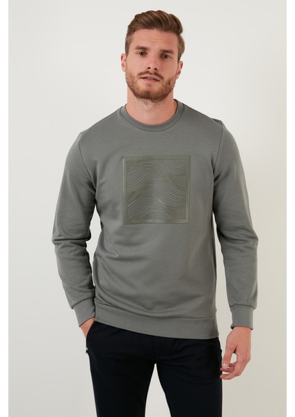 Baskılı Regular Fit Bisiklet Yaka Pamuklu Sweat Erkek Sweat 5905304