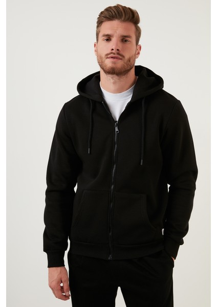 Regular Fit Kapüşonlu Fermuarlı İçi Tüylü Yumuşak Şardonlu Kışlık Sweat Erkek SWEAT 5905340 fiyatları