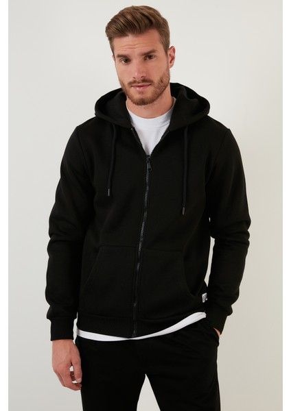 Regular Fit Kapüşonlu Fermuarlı İçi Tüylü Yumuşak Şardonlu Kışlık Sweat Erkek SWEAT 5905340 fırsatları