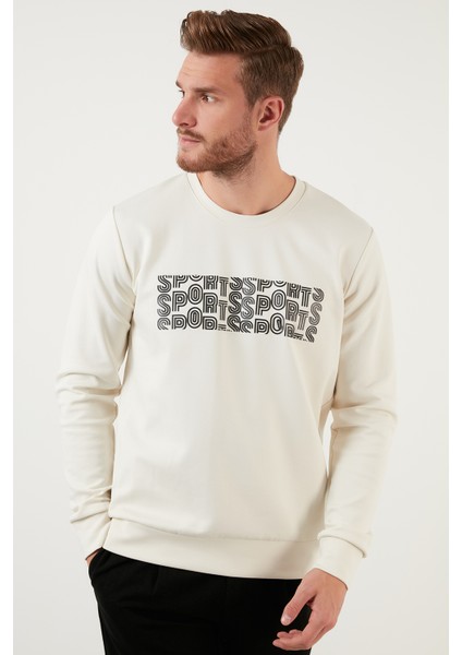 Baskılı Regular Fit Bisiklet Yaka Pamuklu Sweat Erkek Sweat 5905327 modelleri